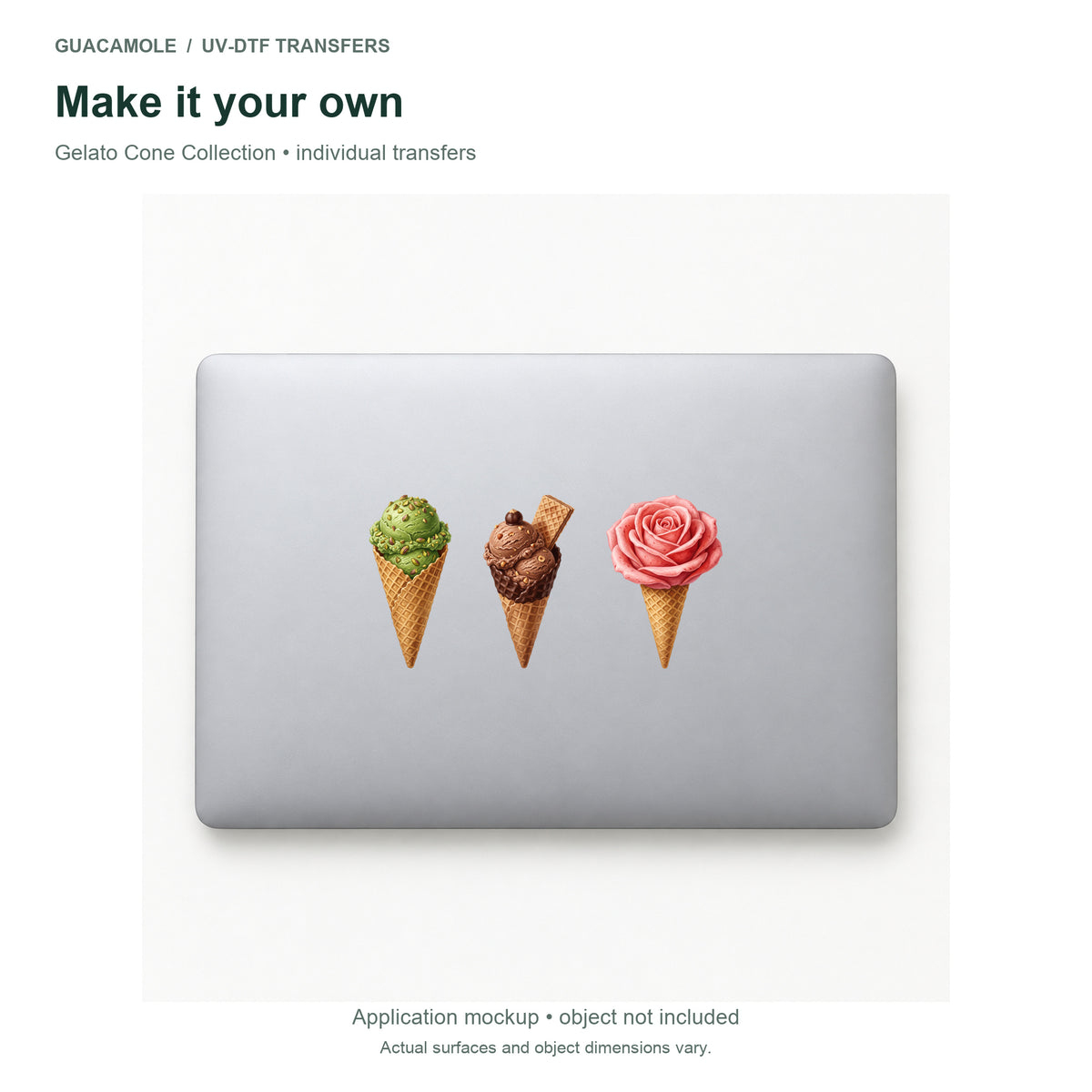 Gelato Cone Collection — Three designs on a laptop