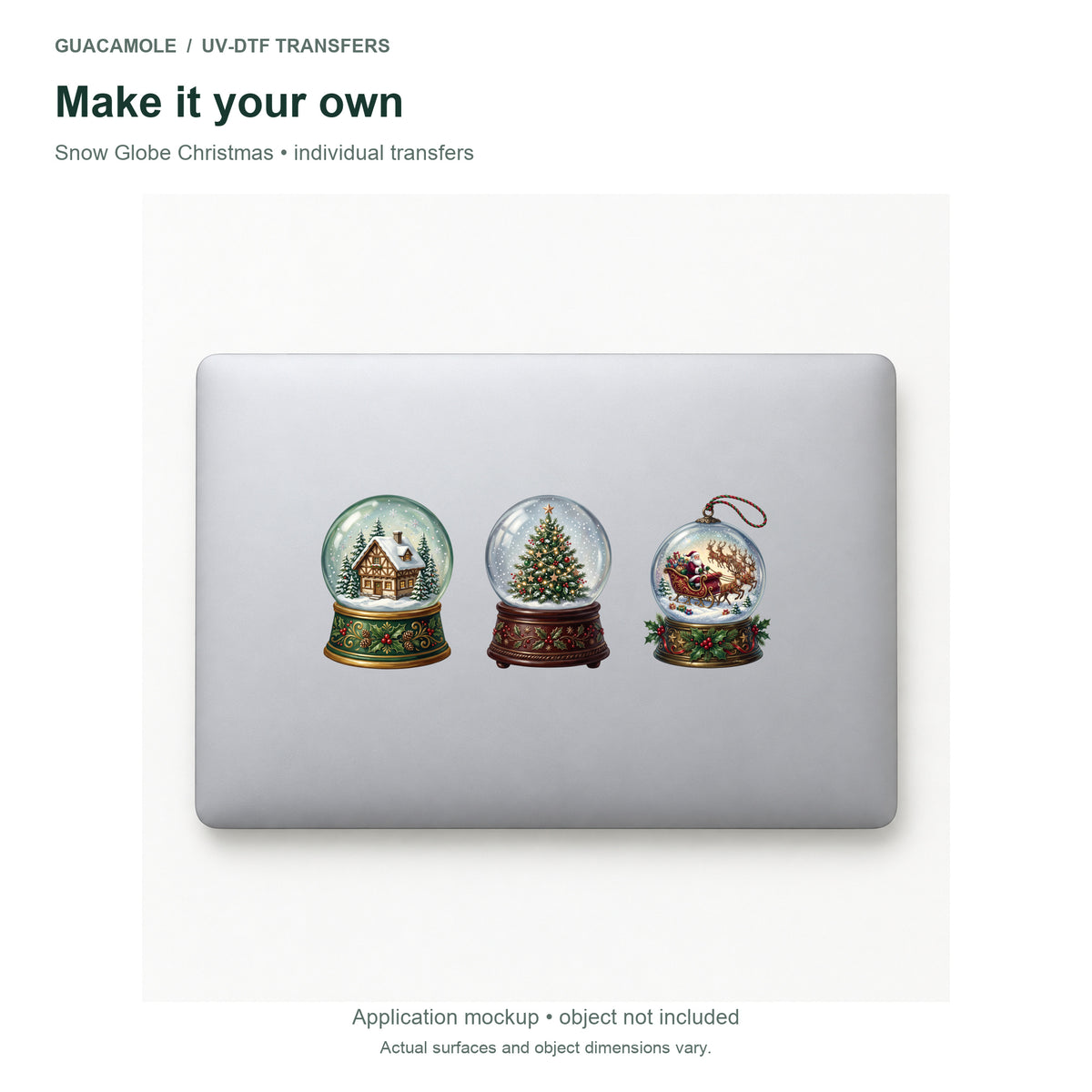 Snow Globe Christmas — Three designs on a laptop