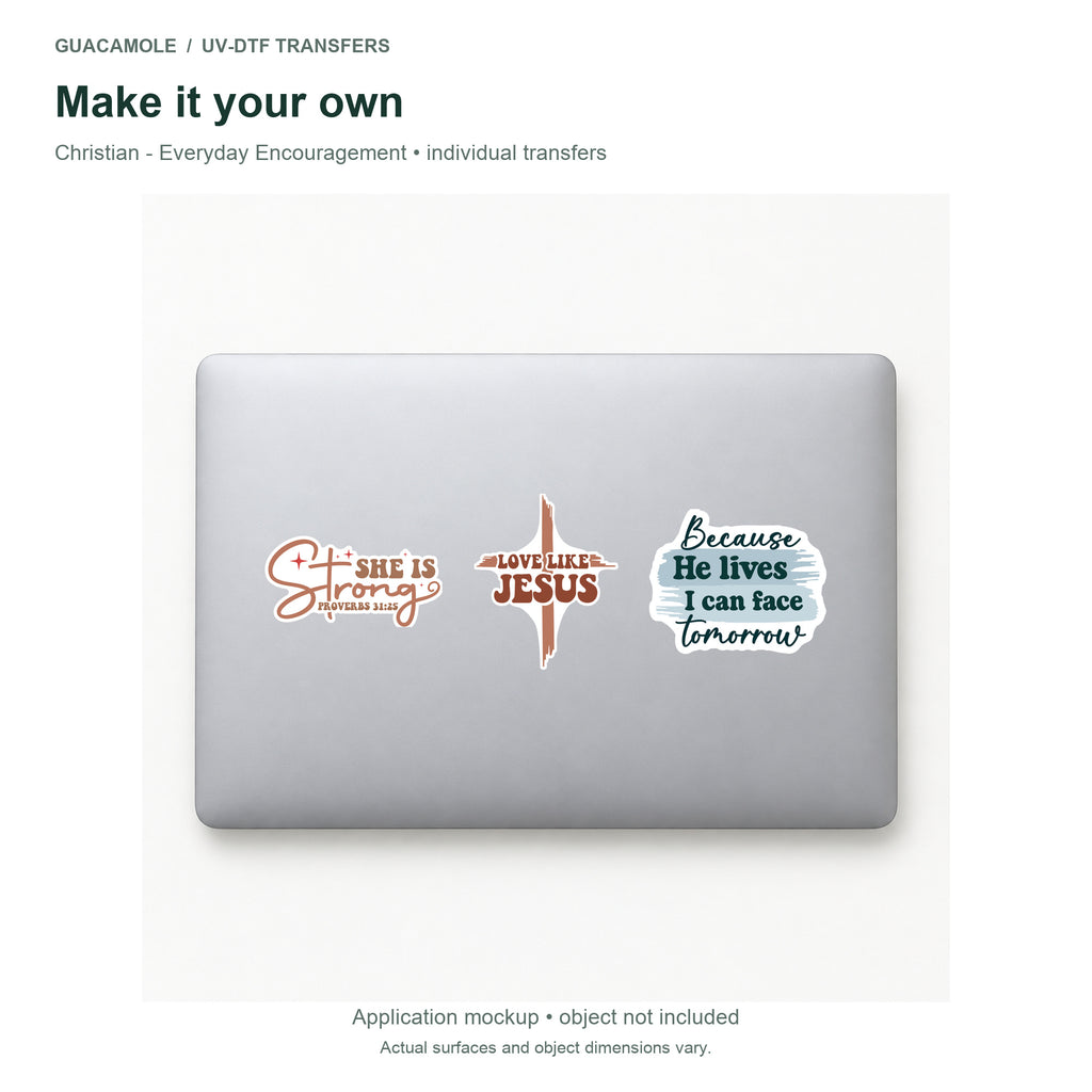 Christian - Everyday Encouragement — Three designs on a laptop
