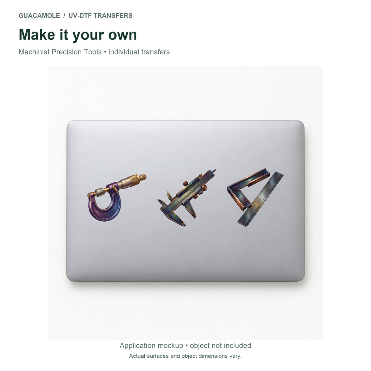 Machinist Precision Tools — Three designs on a laptop