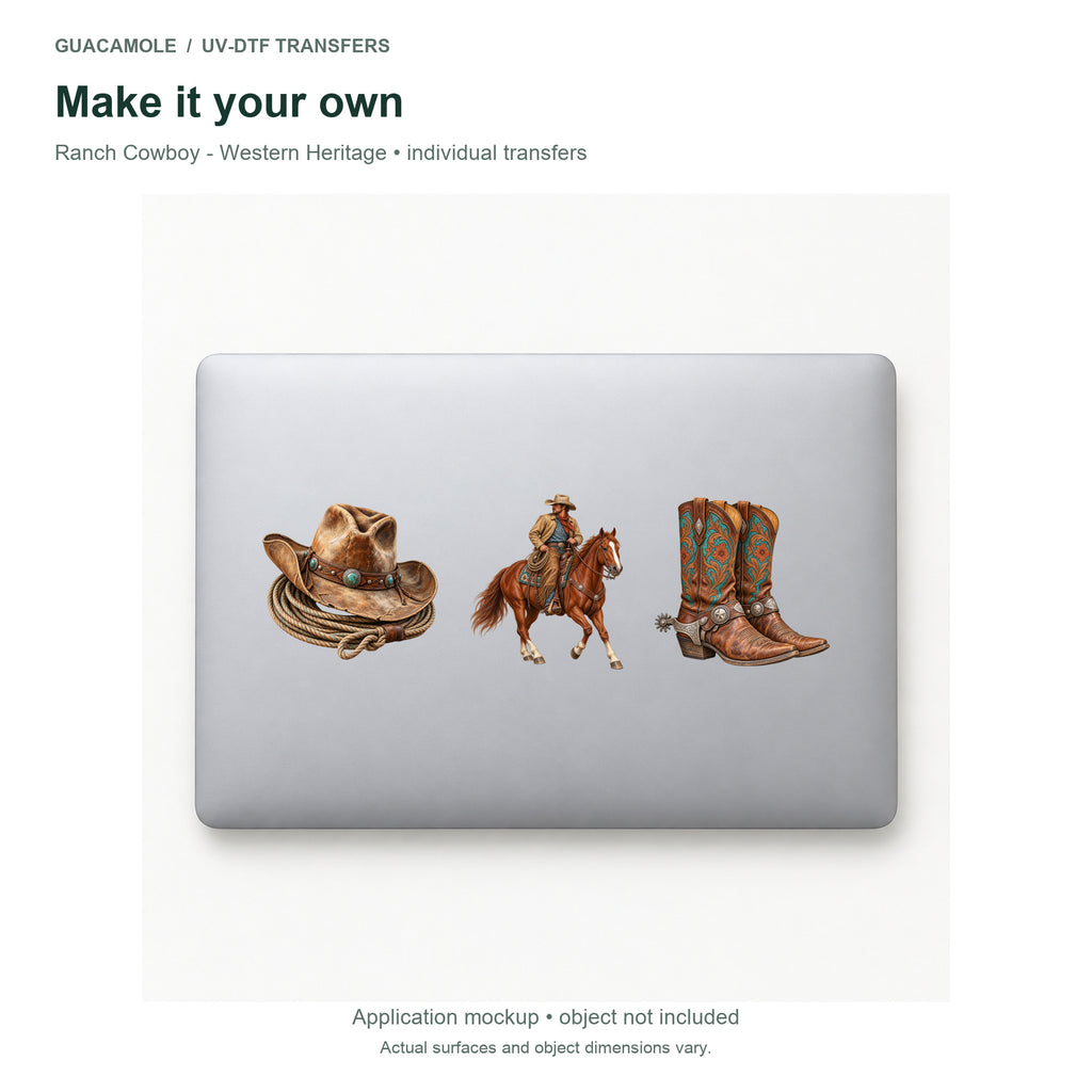 Ranch Cowboy - Western Heritage — Three designs on a laptop