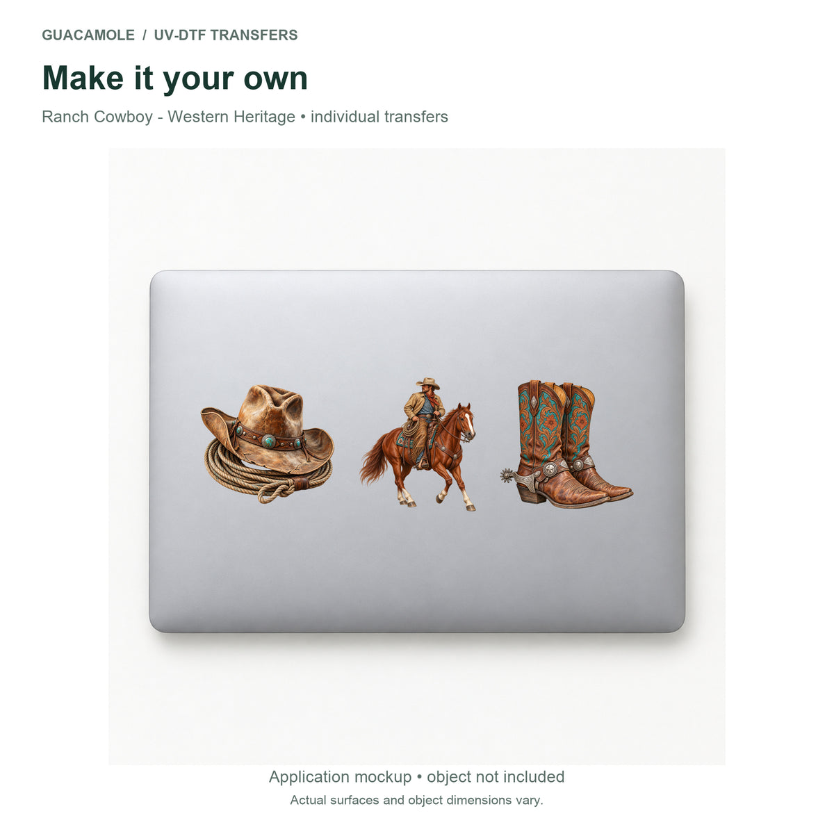 Ranch Cowboy - Western Heritage — Three designs on a laptop