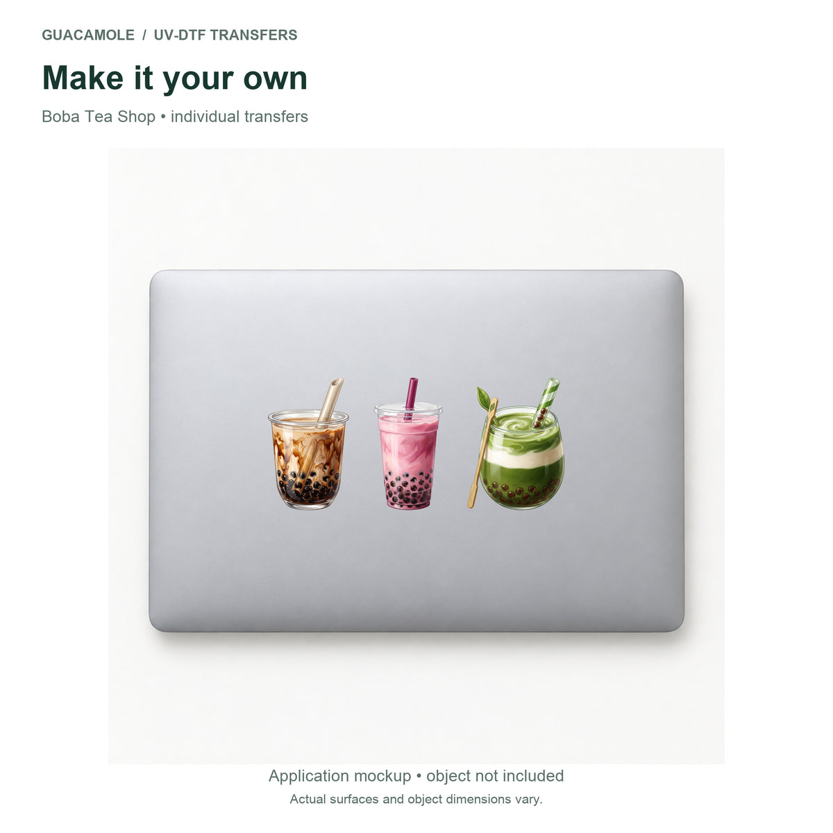 Boba Tea Shop — Three designs on a laptop