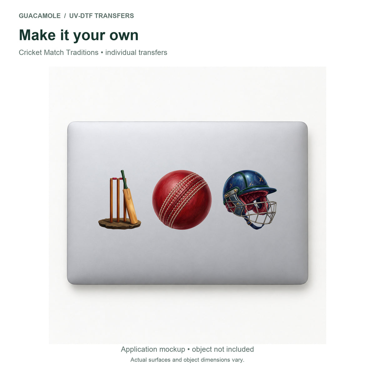 Cricket Match Traditions — Three designs on a laptop