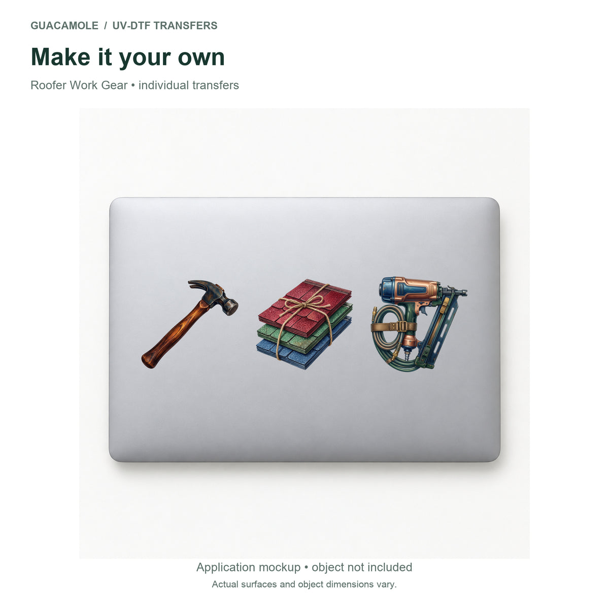 Roofer Work Gear — Three designs on a laptop