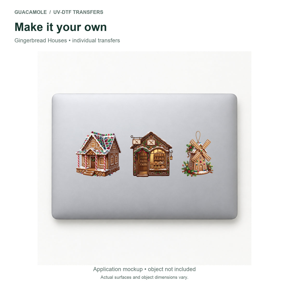 Gingerbread Houses — Three designs on a laptop