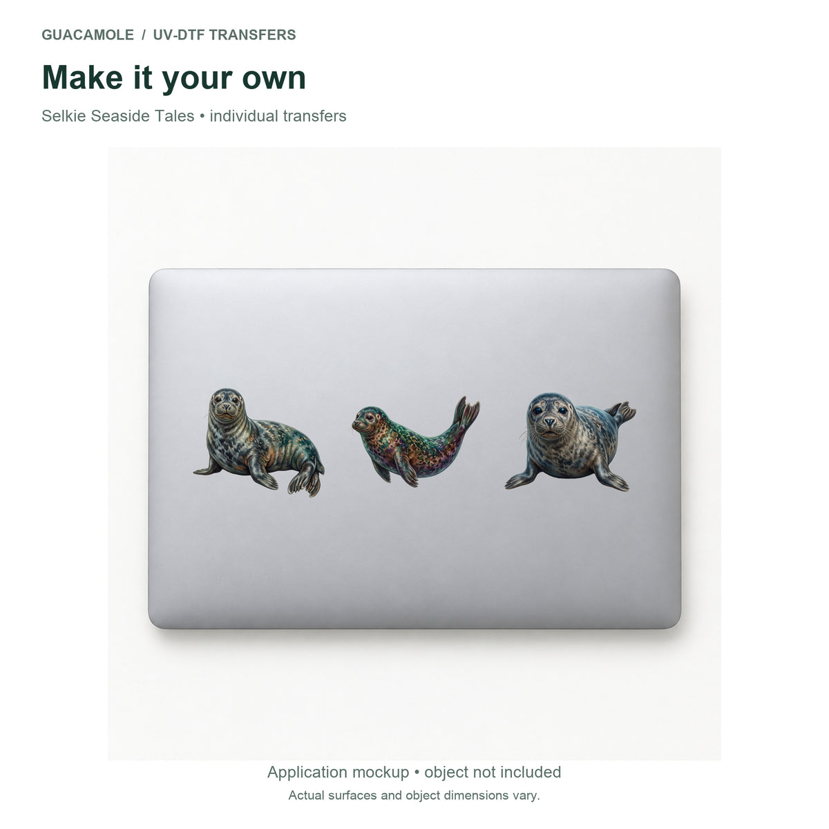 Selkie Seaside Tales — Three designs on a laptop