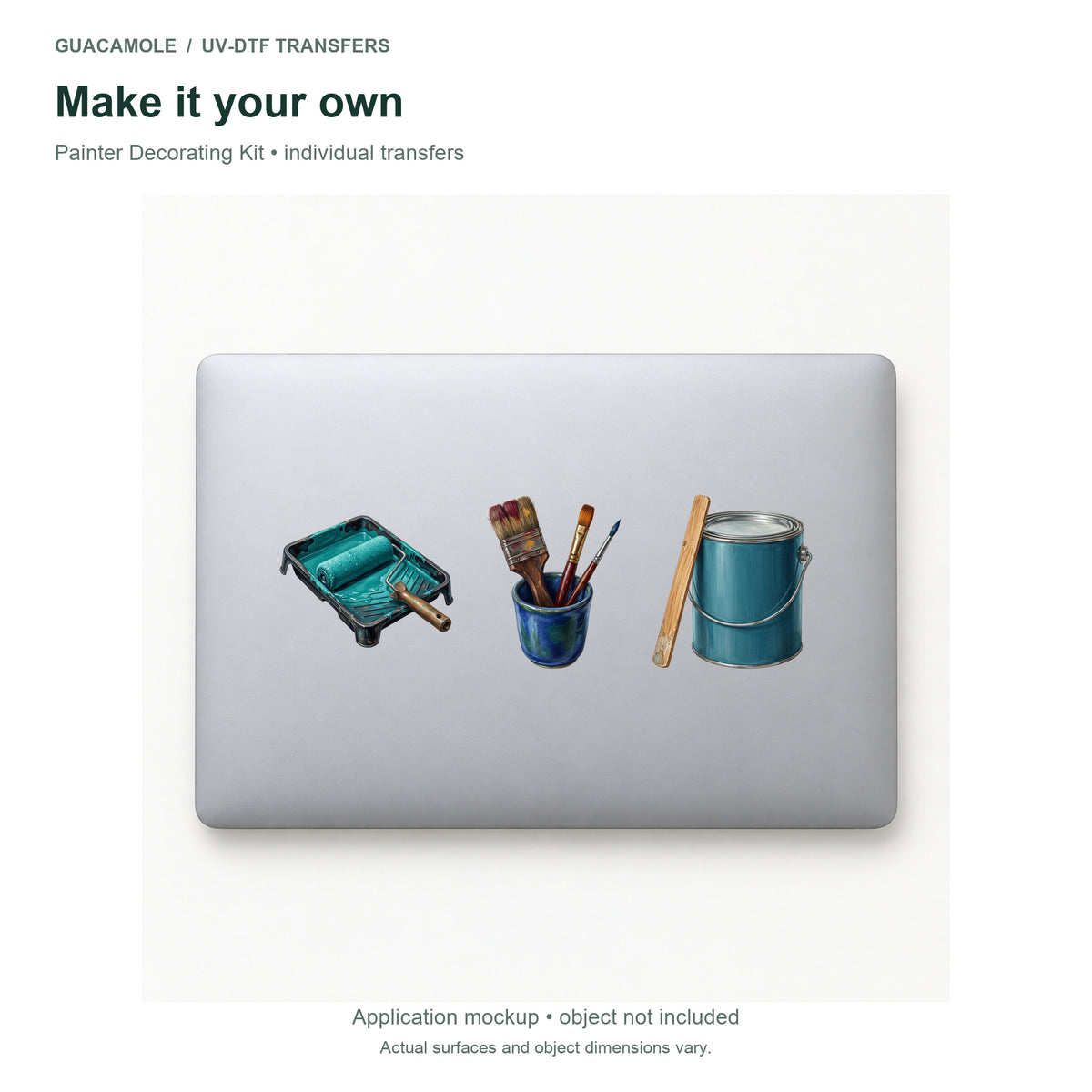 Painter Decorating Kit — Three designs on a laptop