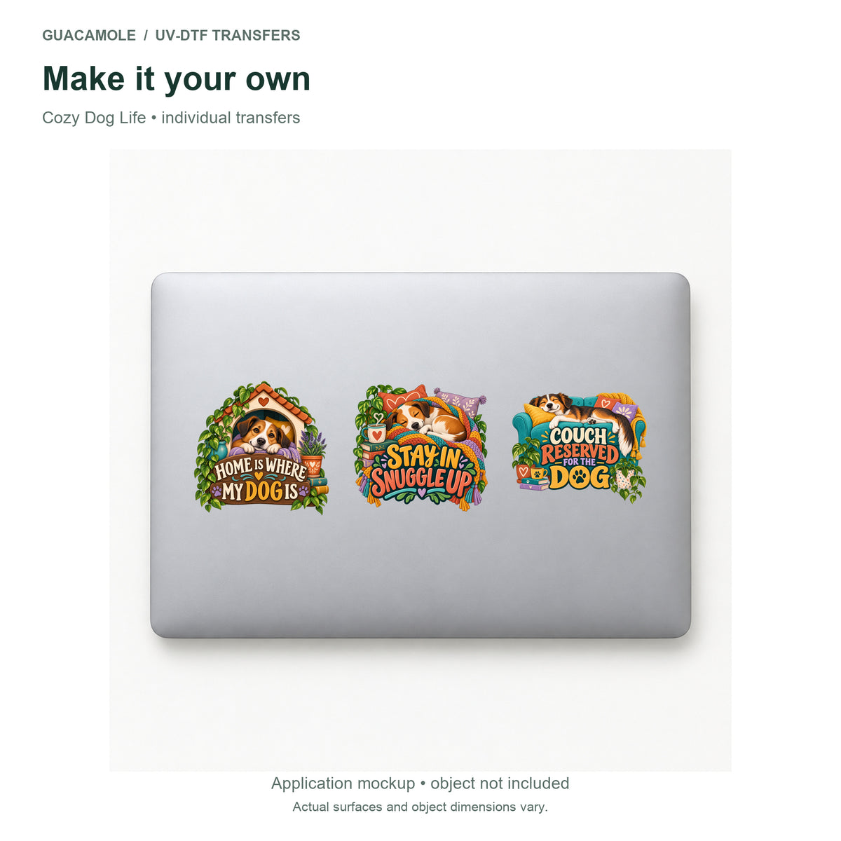 Cozy Dog Life — Three designs on a laptop