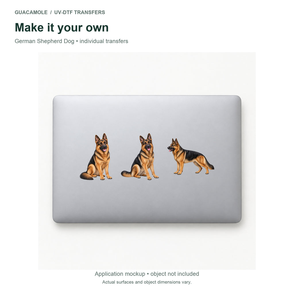 German Shepherd Dog — Three designs on a laptop