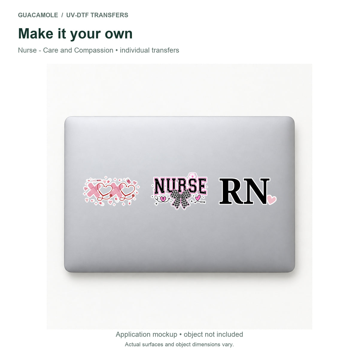 Nurse - Care and Compassion — Three designs on a laptop