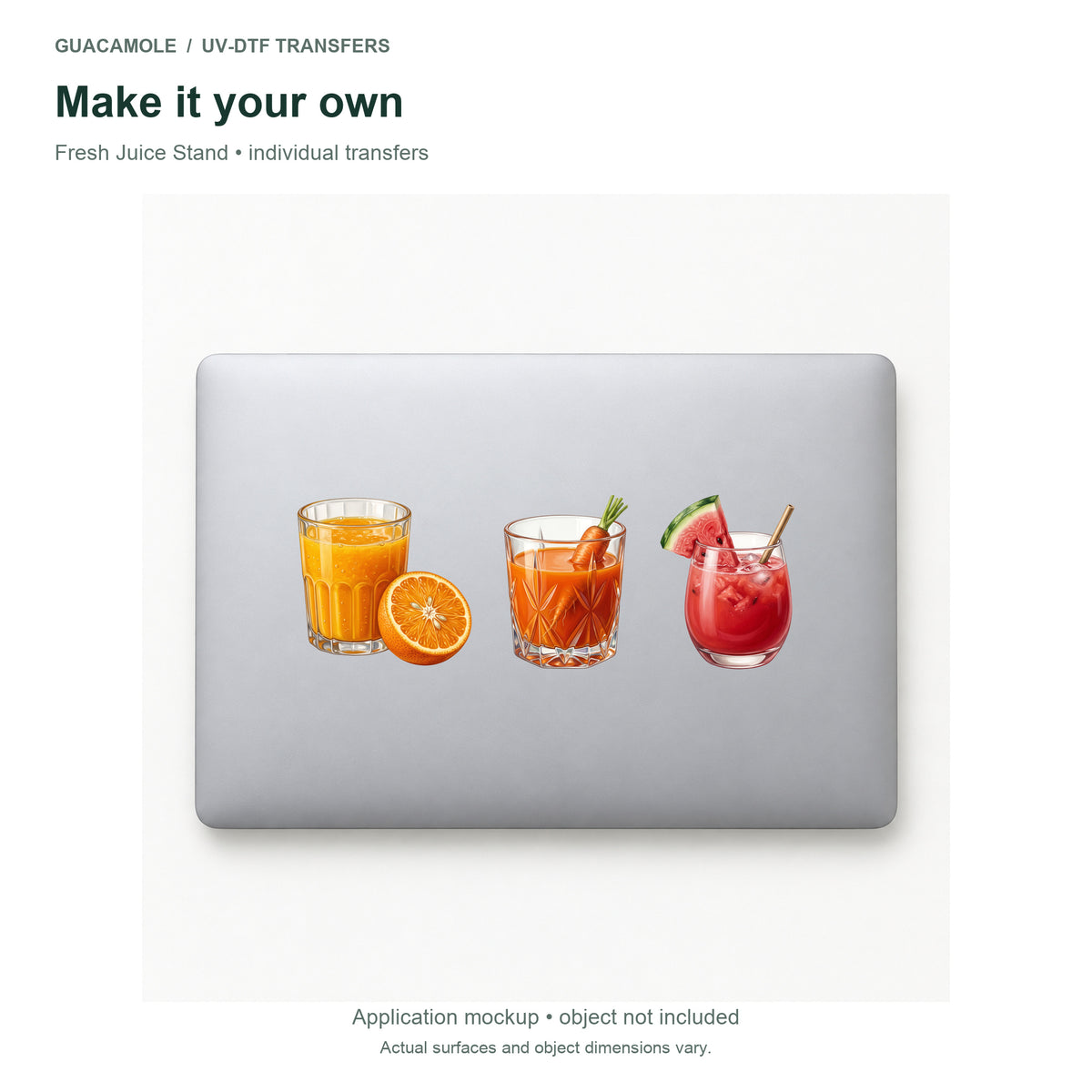 Fresh Juice Stand — Three designs on a laptop