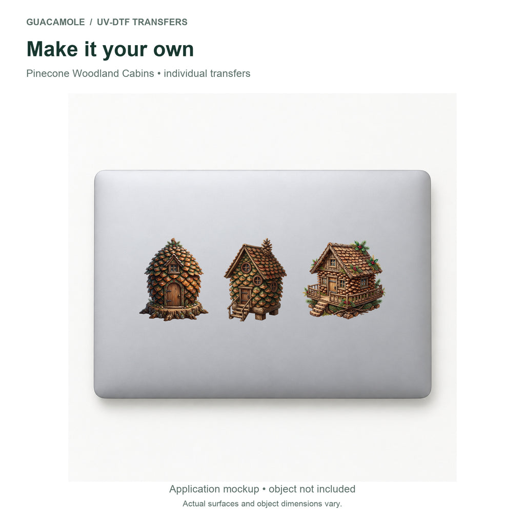 Pinecone Woodland Cabins — Three designs on a laptop