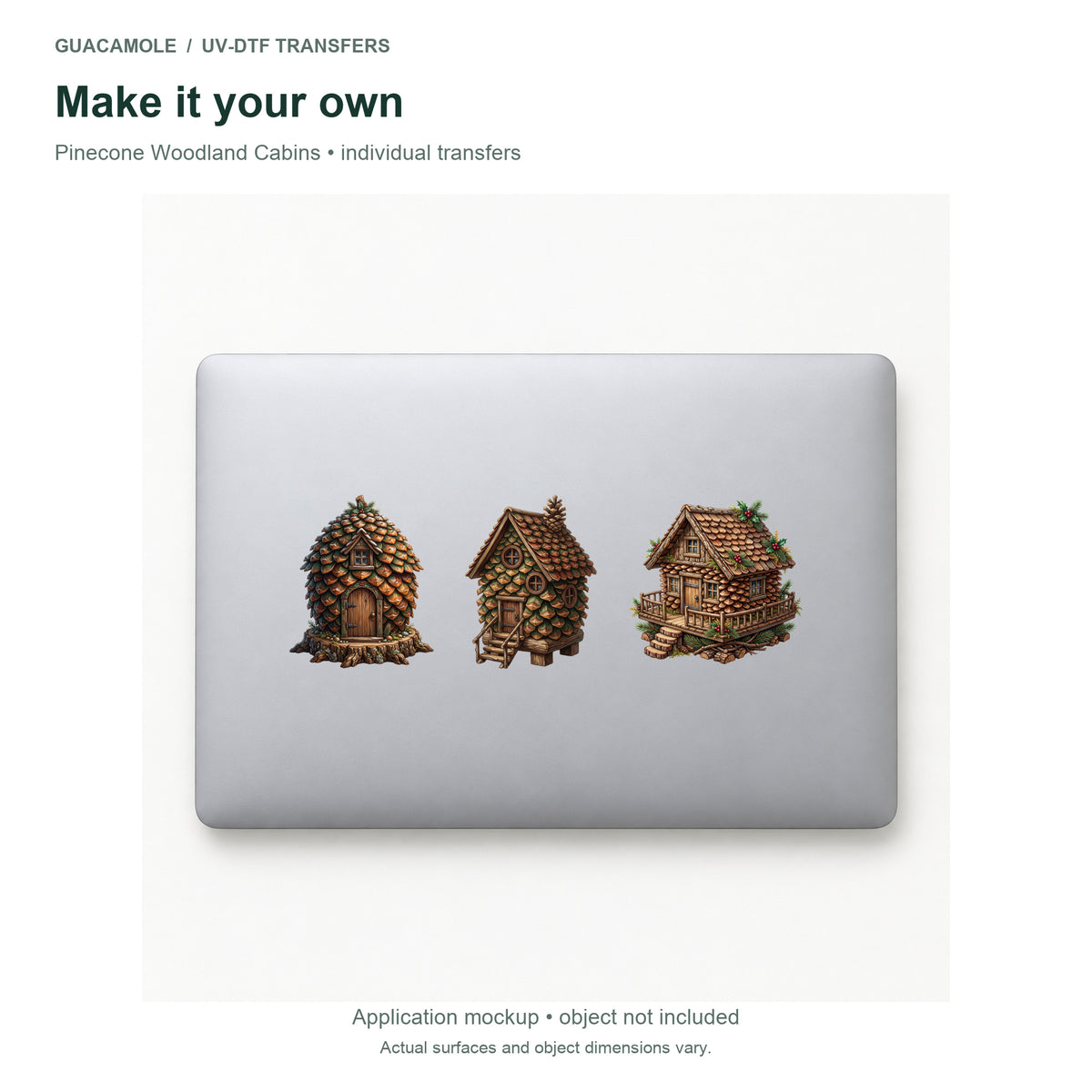 Pinecone Woodland Cabins — Three designs on a laptop