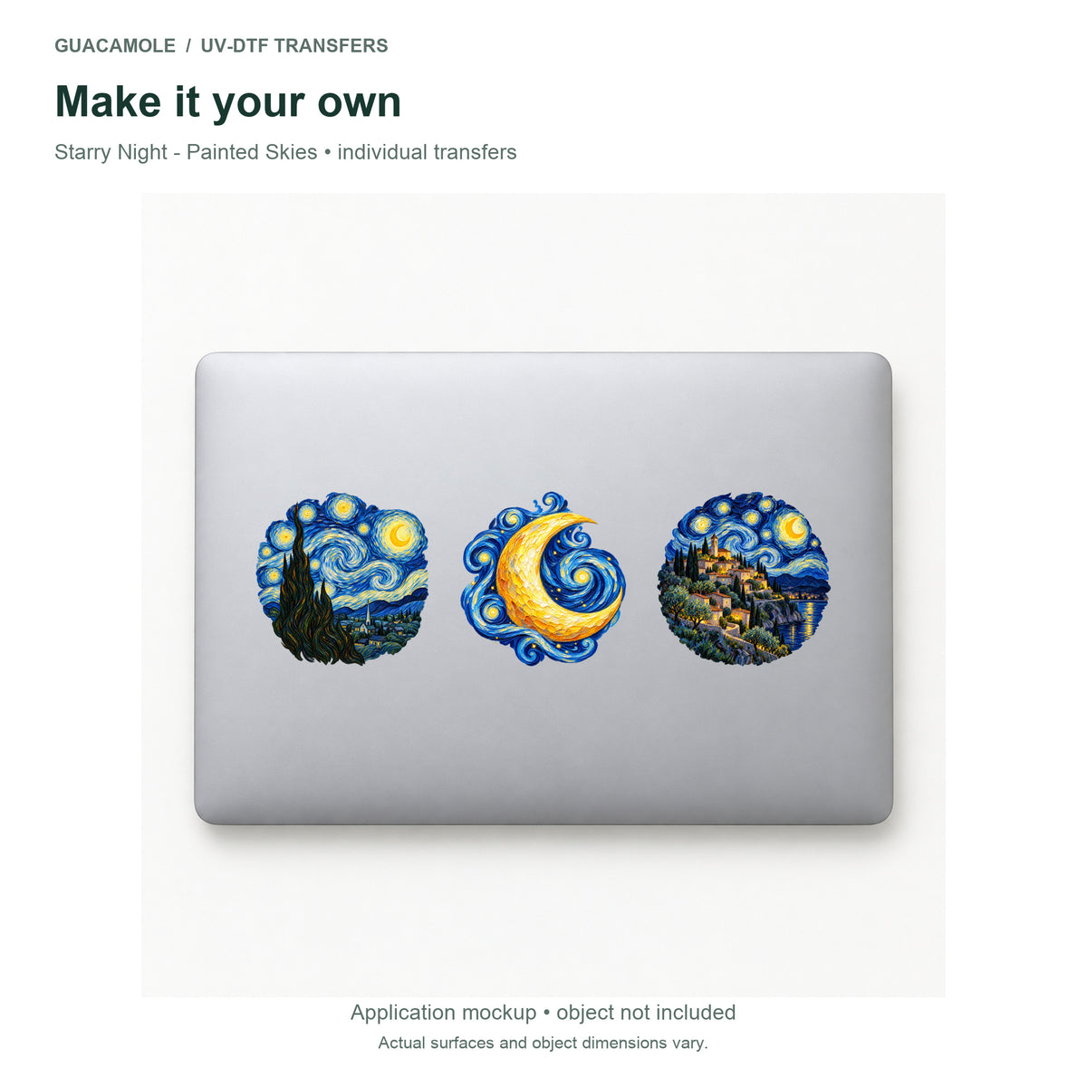 Starry Night - Painted Skies — Three designs on a laptop