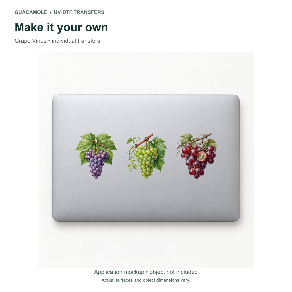 Grape Vines — Three designs on a laptop