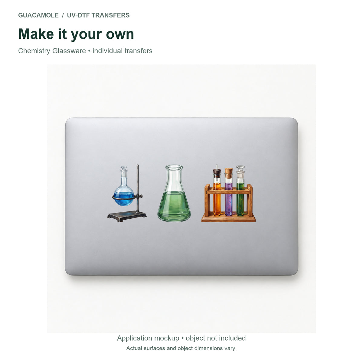 Chemistry Glassware — Three designs on a laptop