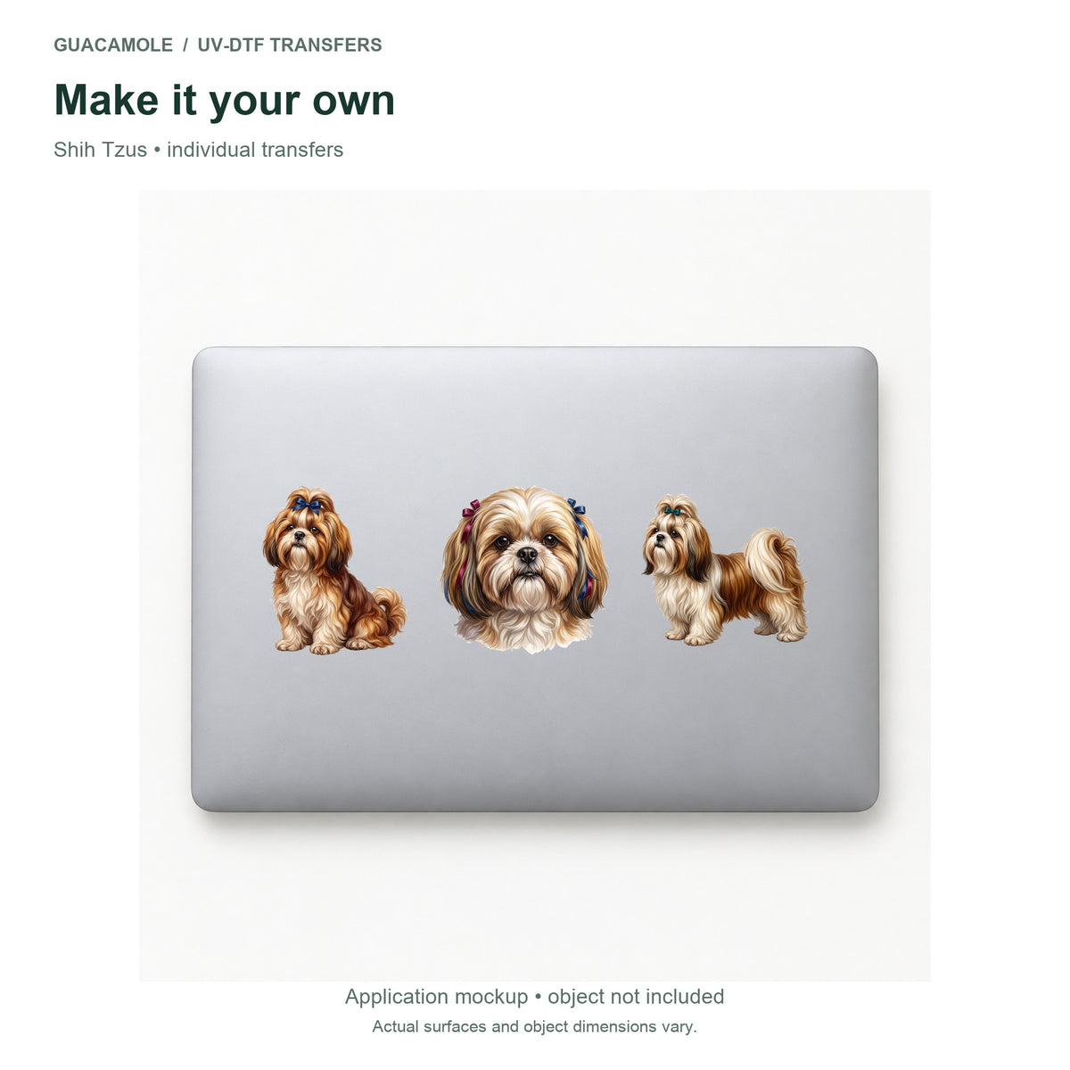 Shih Tzus — Three designs on a laptop