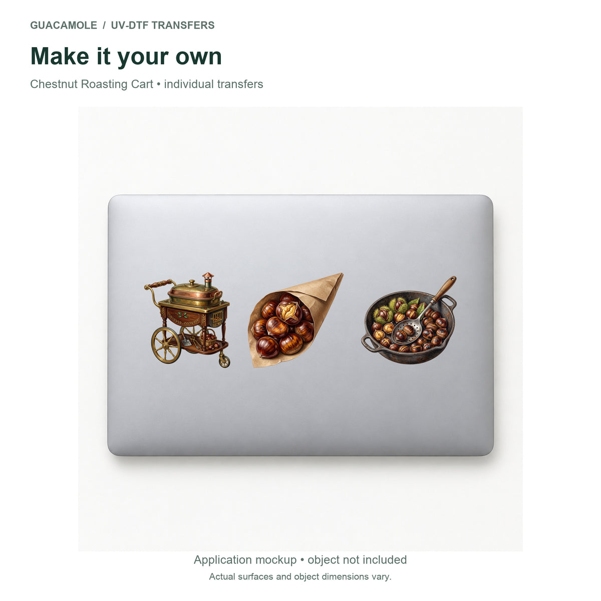 Chestnut Roasting Cart — Three designs on a laptop