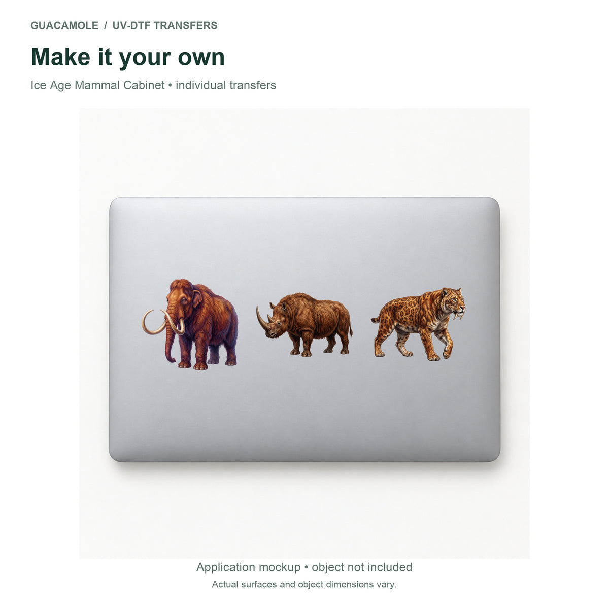 Ice Age Mammal Cabinet — Three designs on a laptop