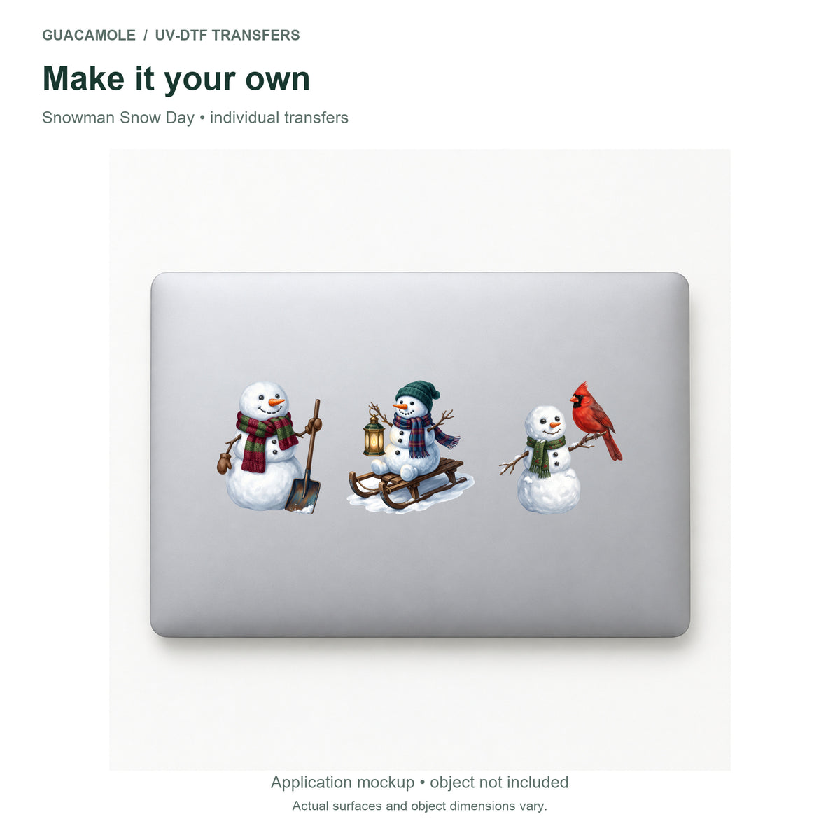 Snowman Snow Day — Three designs on a laptop