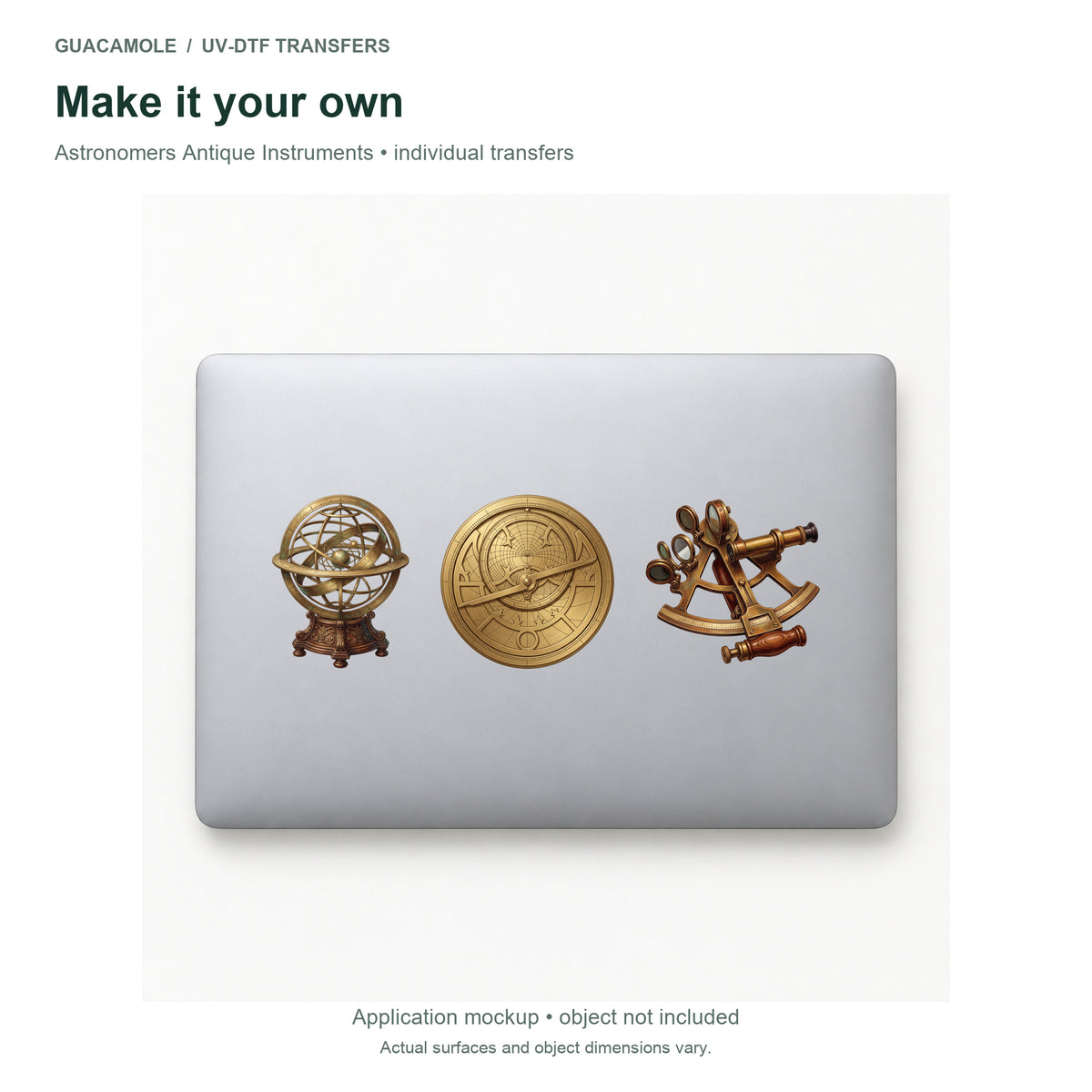 Astronomers Antique Instruments — Three designs on a laptop