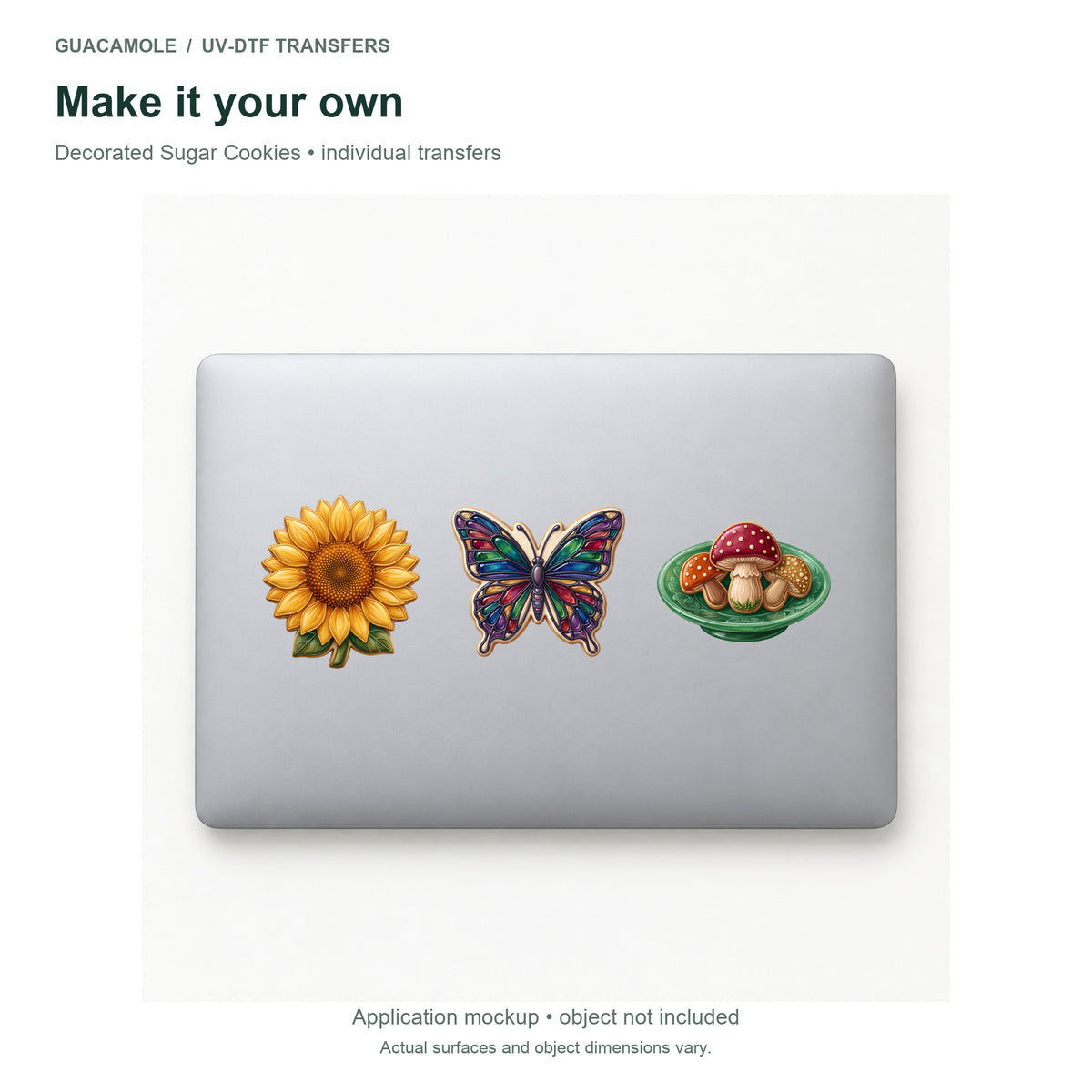 Decorated Sugar Cookies — Three designs on a laptop
