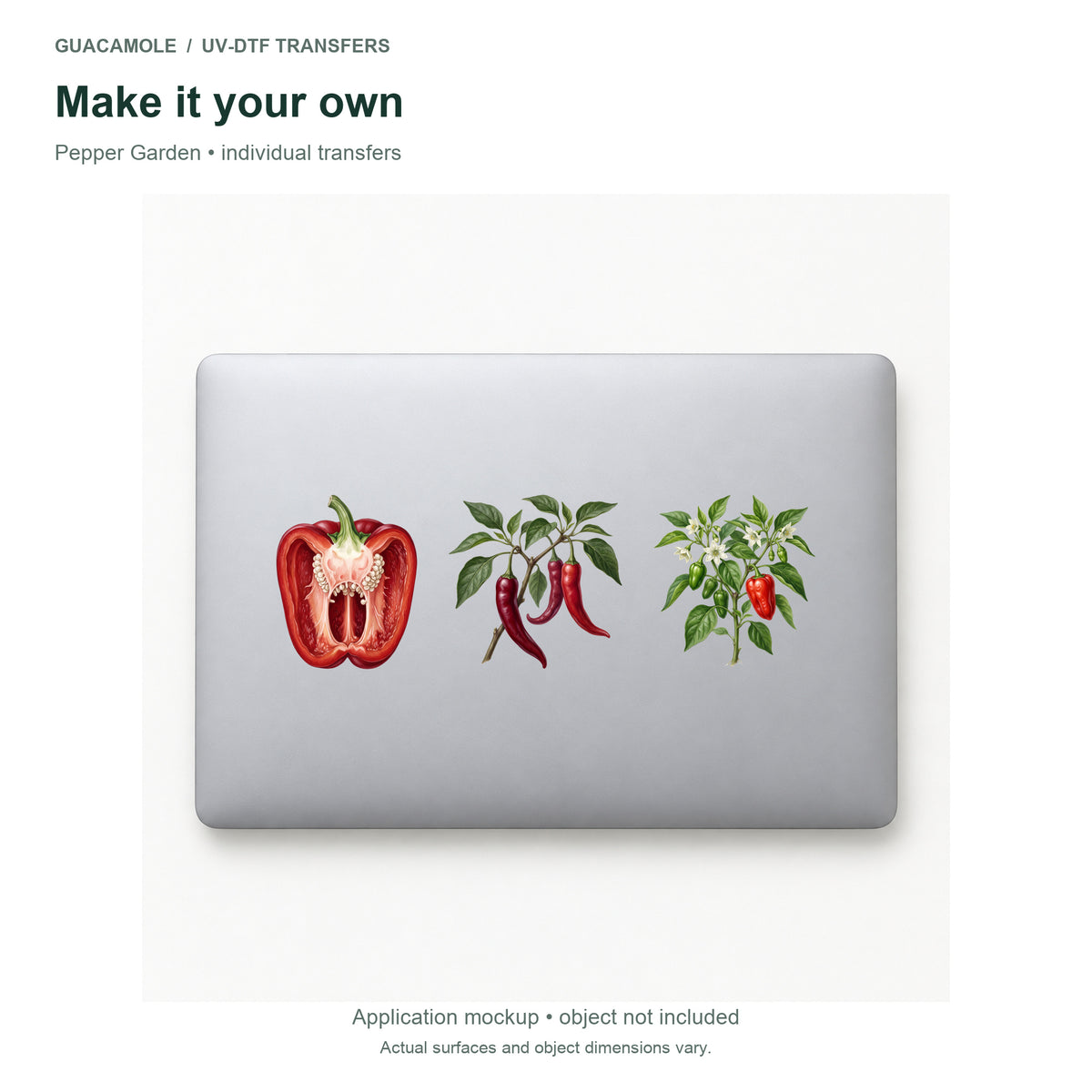 Pepper Garden — Three designs on a laptop
