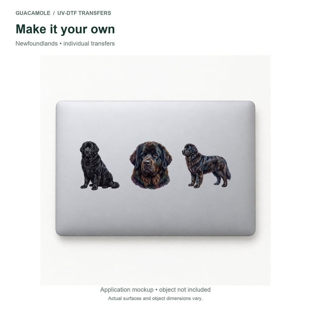 Newfoundlands — Three designs on a laptop