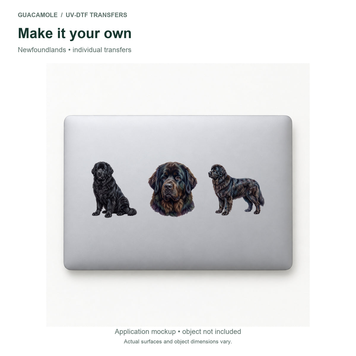 Newfoundlands — Three designs on a laptop
