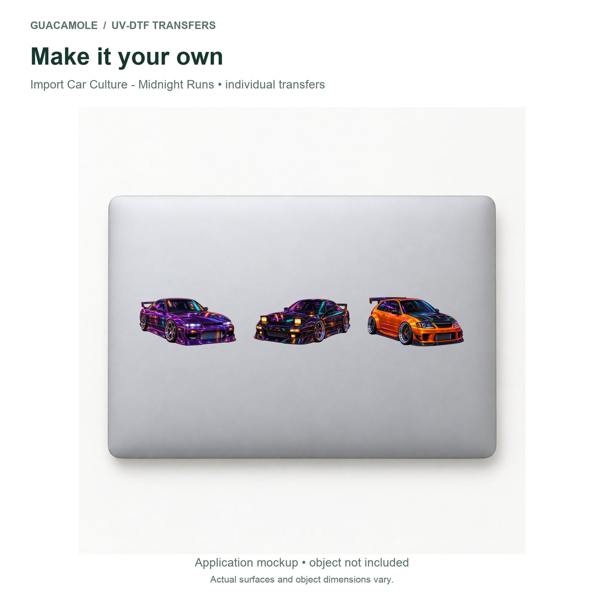 Import Car Culture - Midnight Runs — Three designs on a laptop
