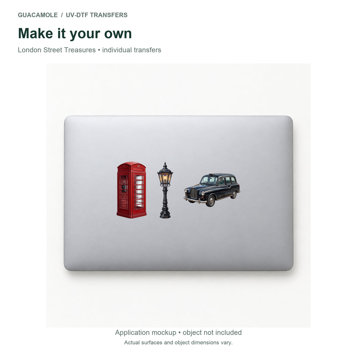 London Street Treasures — Three designs on a laptop