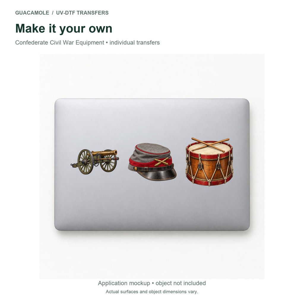 Confederate Civil War Equipment — Three designs on a laptop