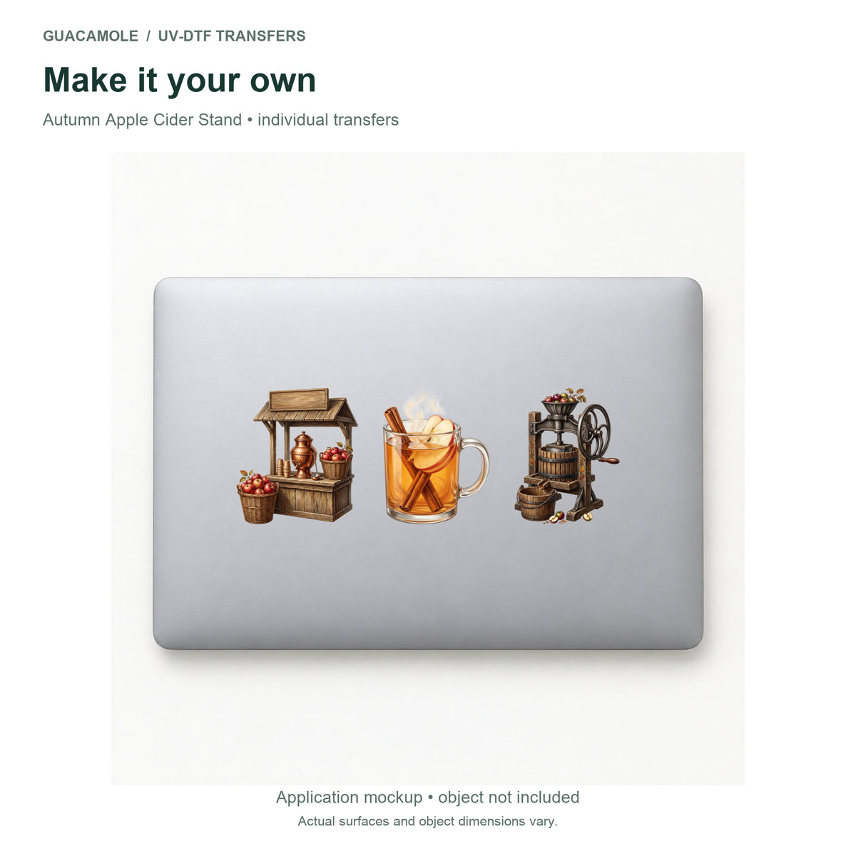 Autumn Apple Cider Stand — Three designs on a laptop