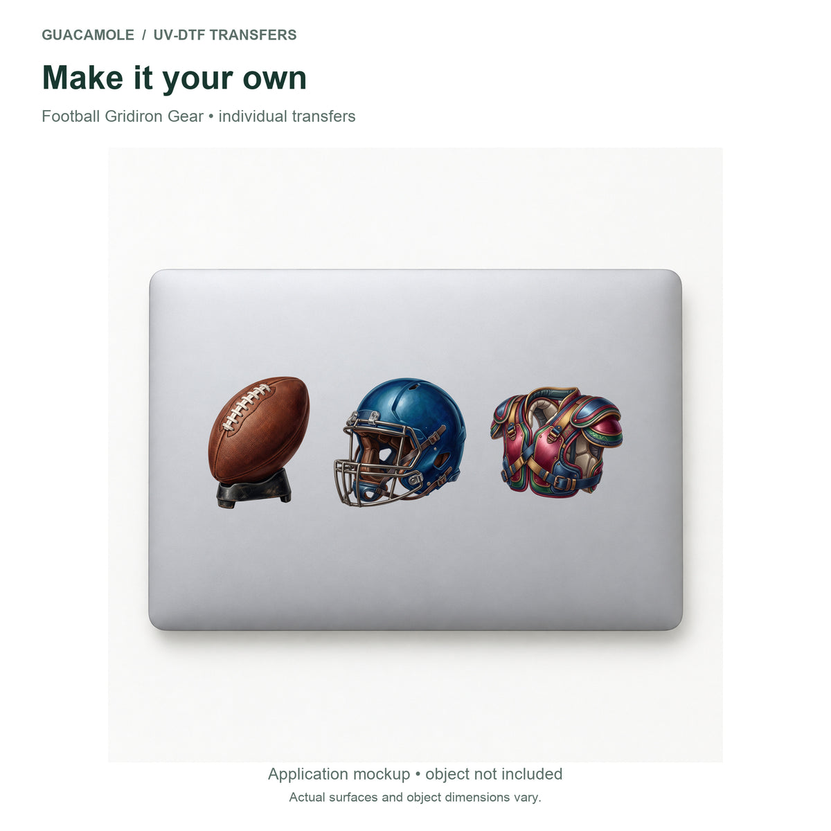 Football Gridiron Gear — Three designs on a laptop