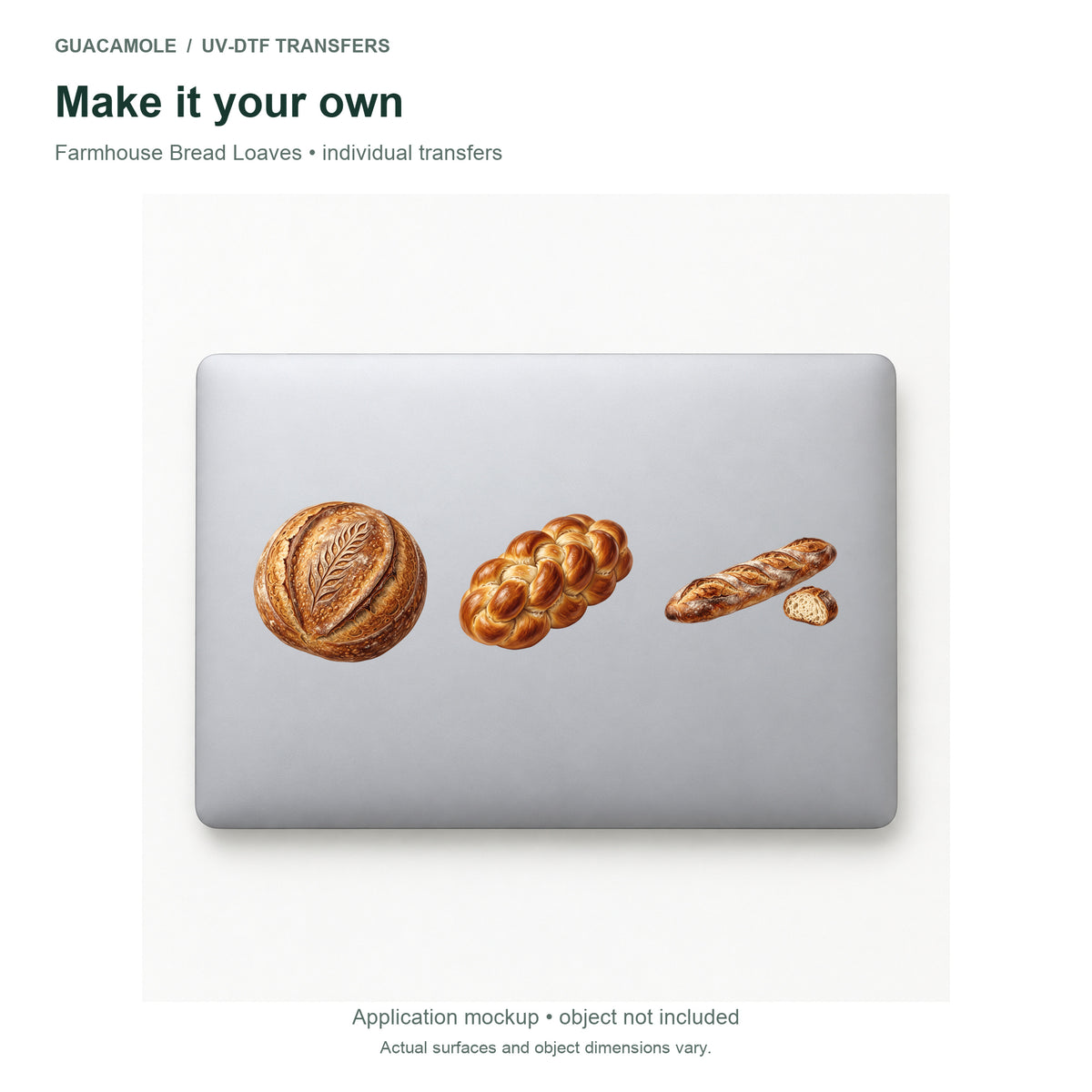 Farmhouse Bread Loaves — Three designs on a laptop
