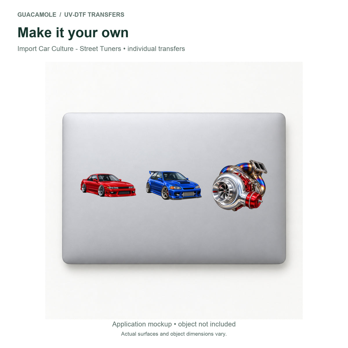 Import Car Culture - Street Tuners — Three designs on a laptop