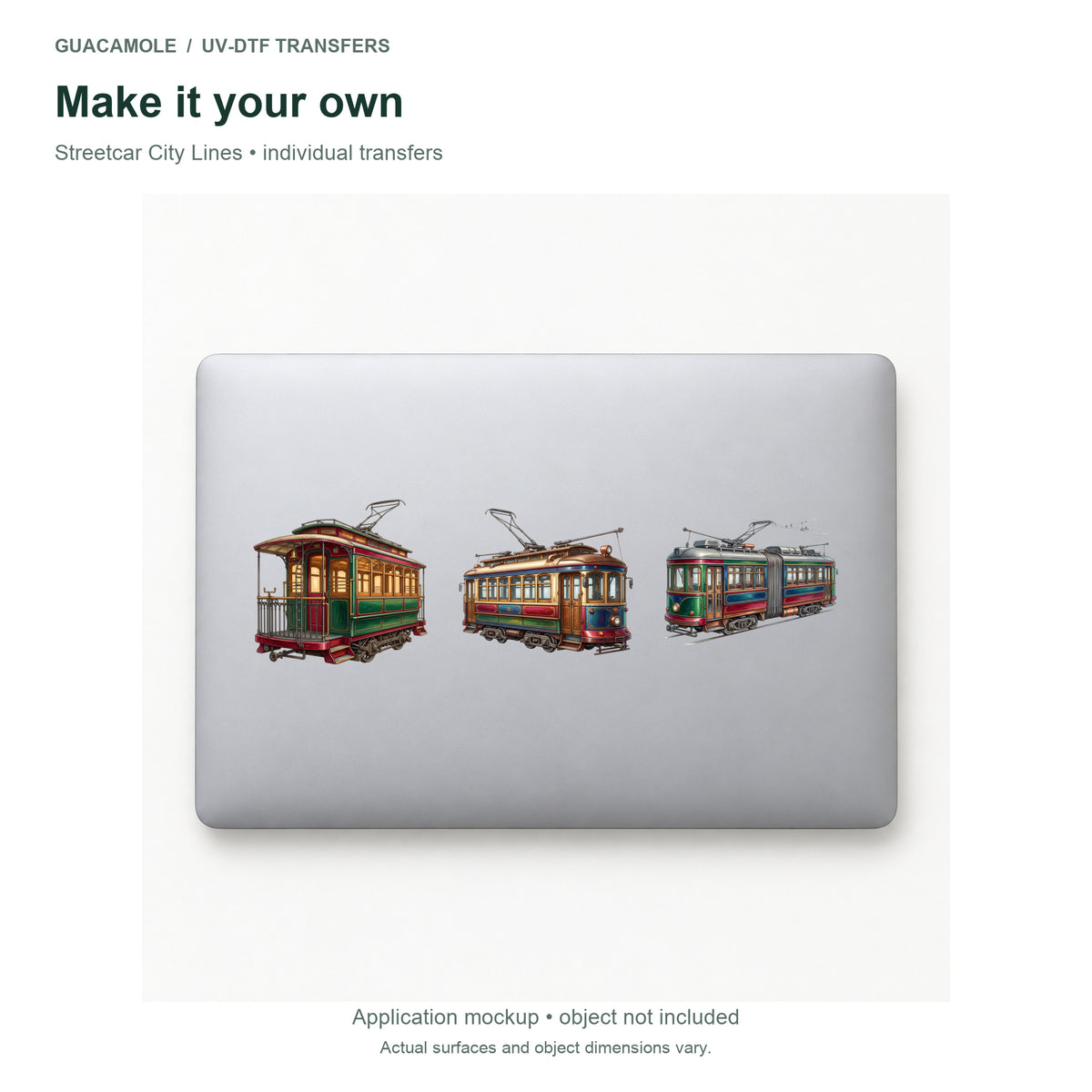 Streetcar City Lines — Three designs on a laptop