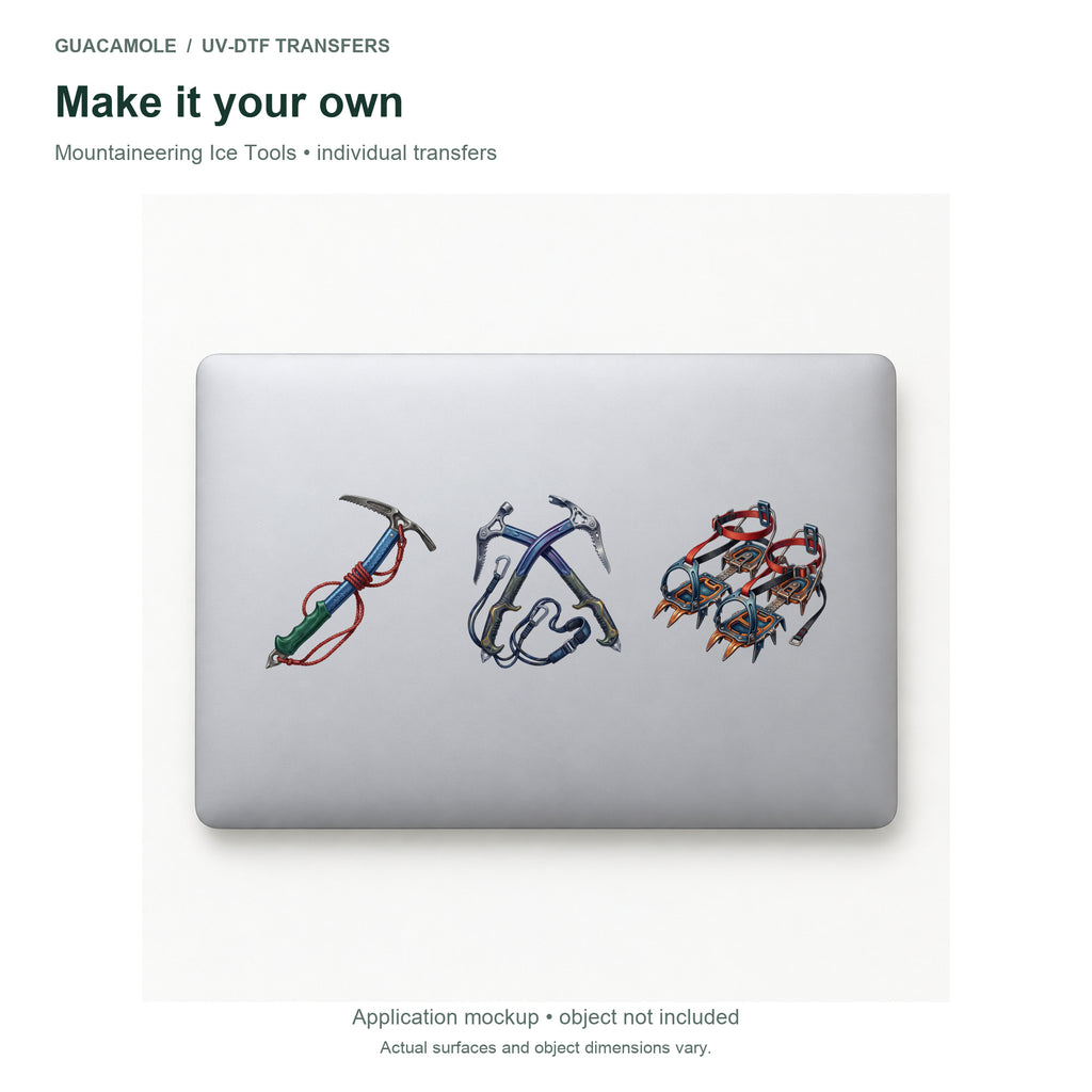 Mountaineering Ice Tools — Three designs on a laptop