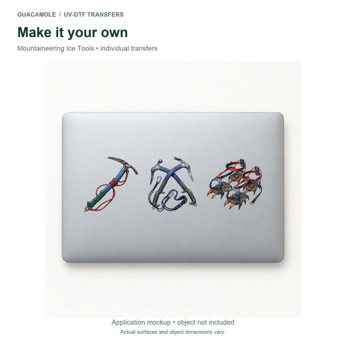 Mountaineering Ice Tools — Three designs on a laptop