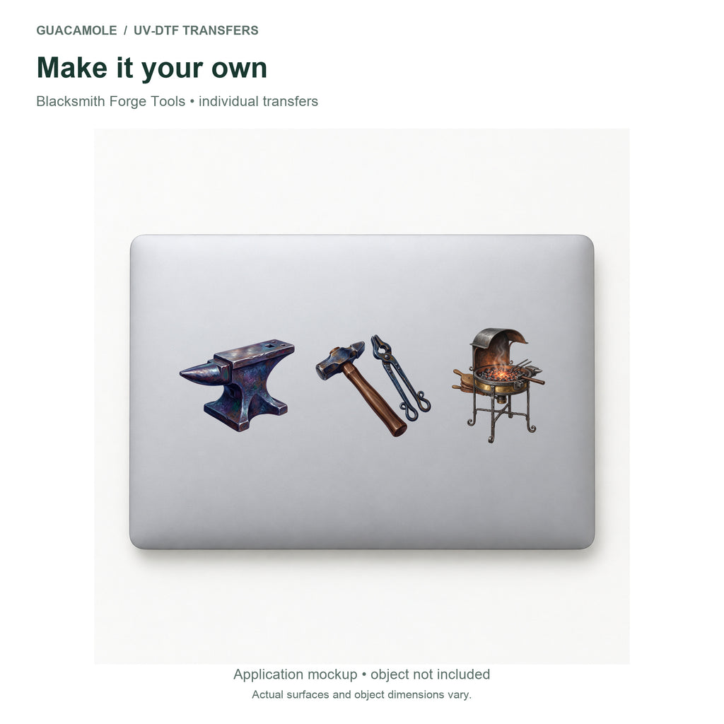 Blacksmith Forge Tools — Three designs on a laptop