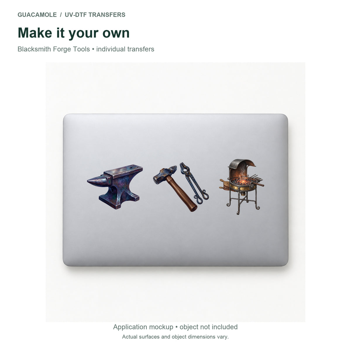 Blacksmith Forge Tools — Three designs on a laptop