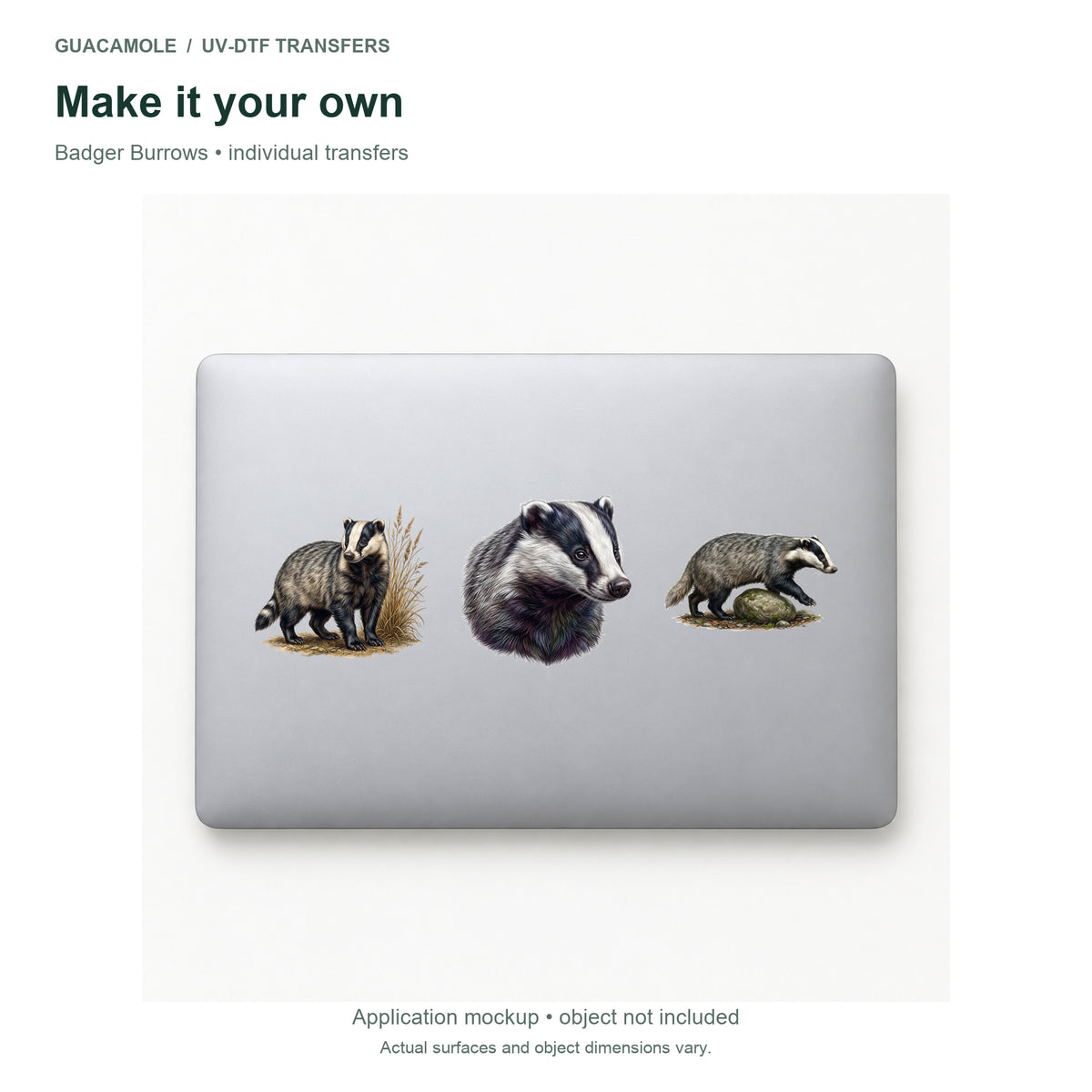 Badger Burrows — Three designs on a laptop