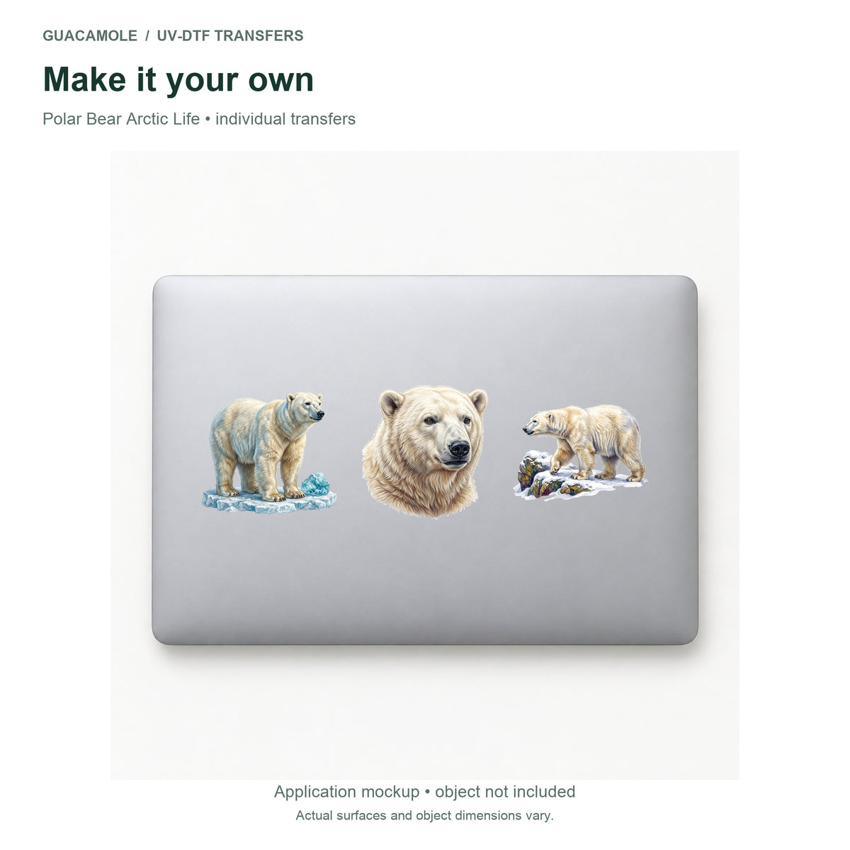 Polar Bear Arctic Life — Three designs on a laptop