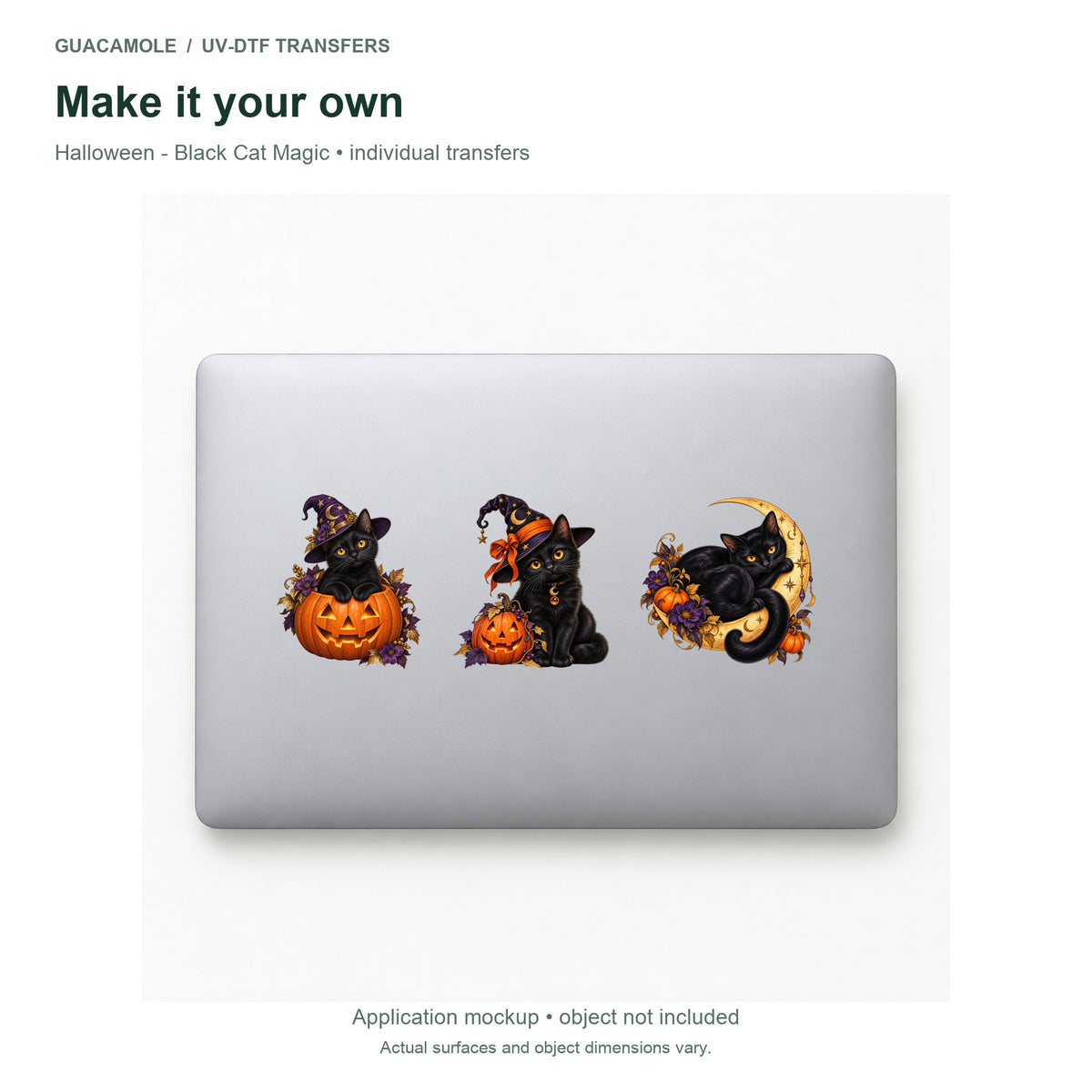 Halloween - Black Cat Magic — Three designs on a laptop