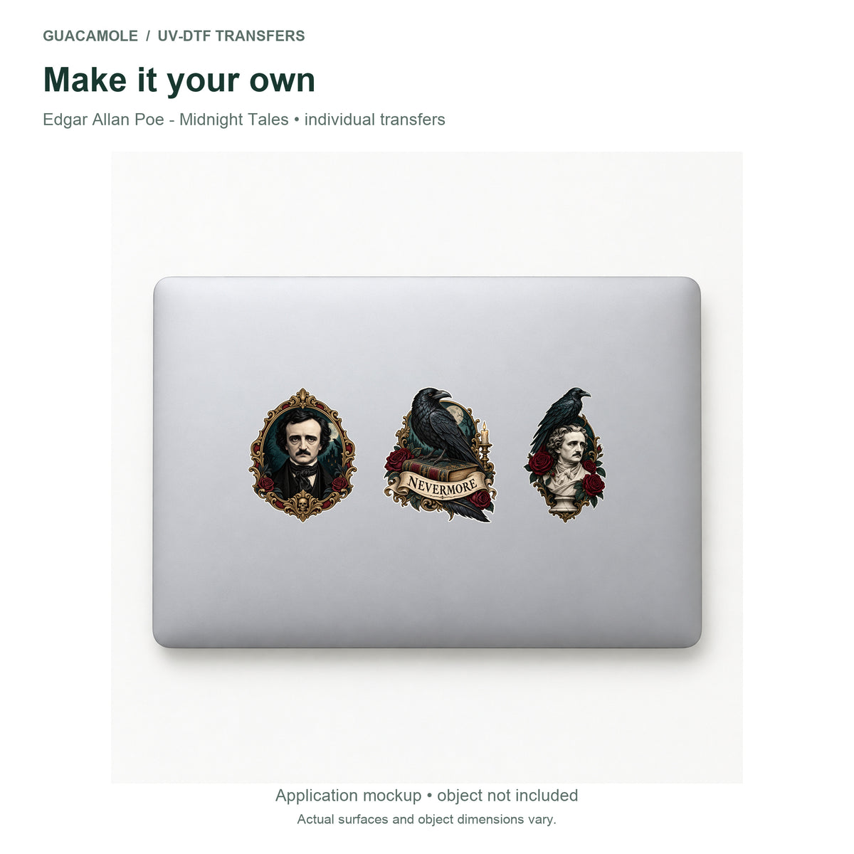 Edgar Allan Poe - Midnight Tales — Three designs on a laptop