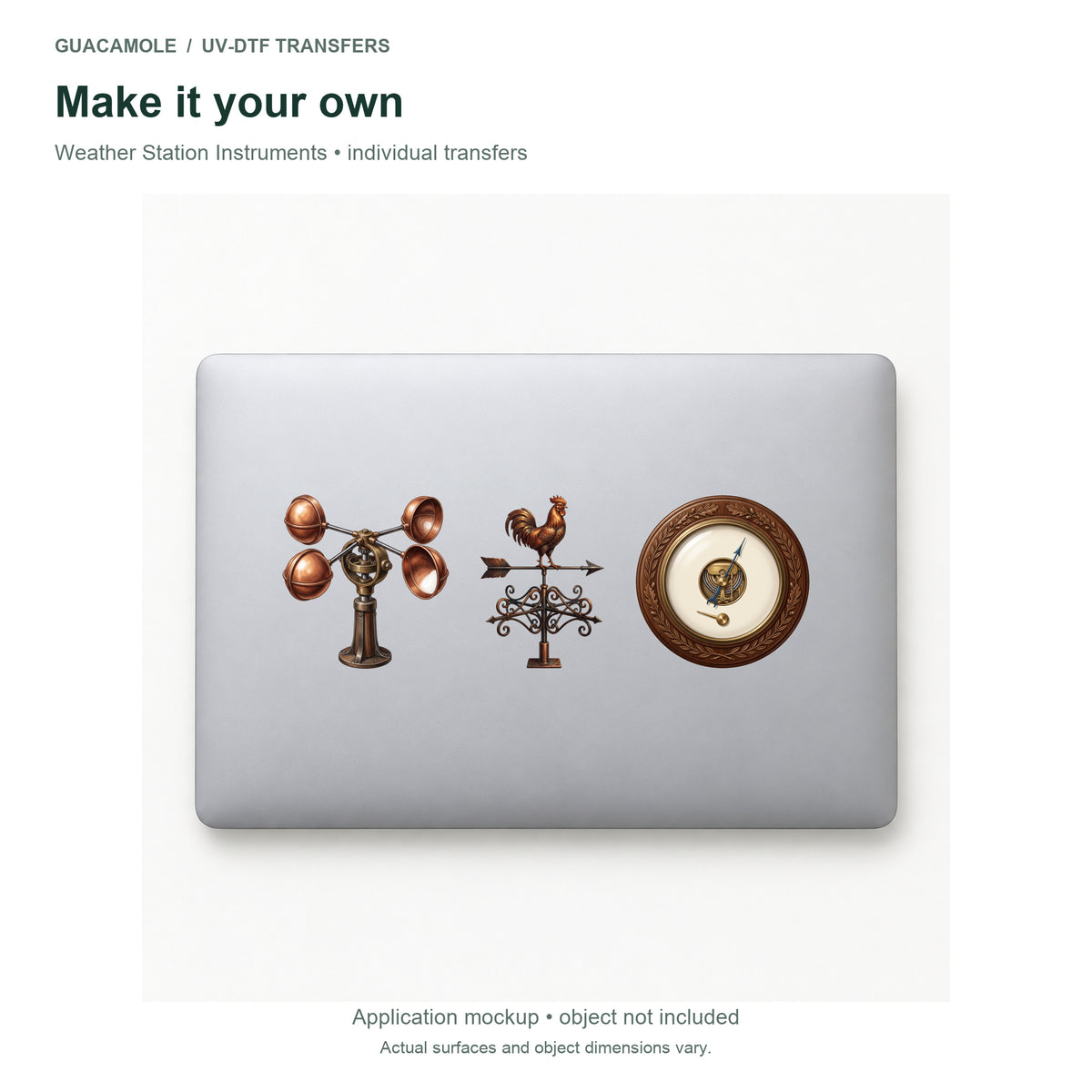 Weather Station Instruments — Three designs on a laptop