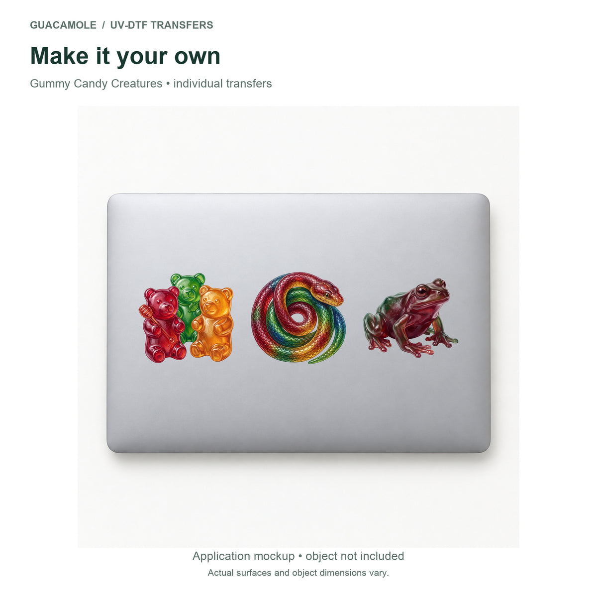 Gummy Candy Creatures — Three designs on a laptop