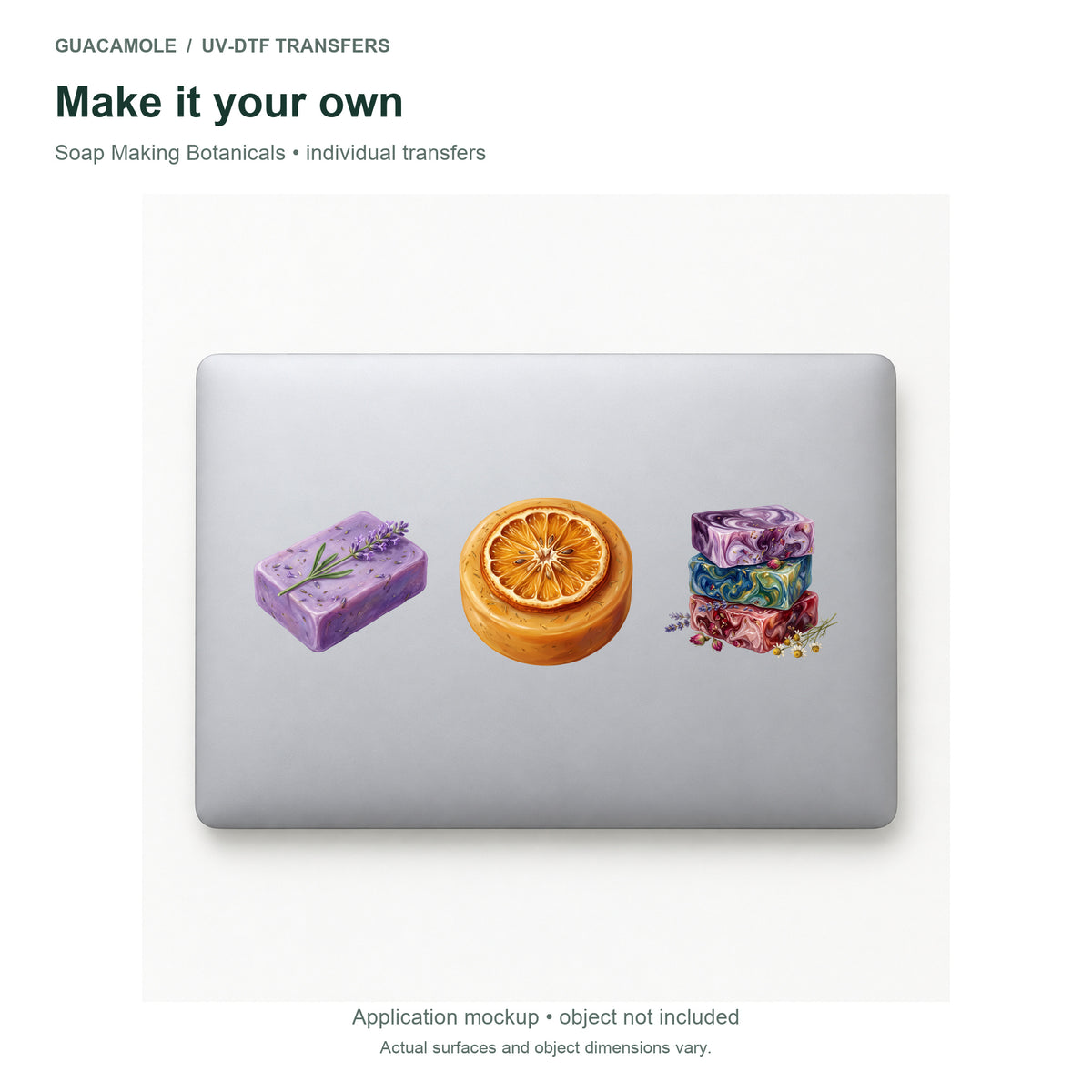 Soap Making Botanicals — Three designs on a laptop