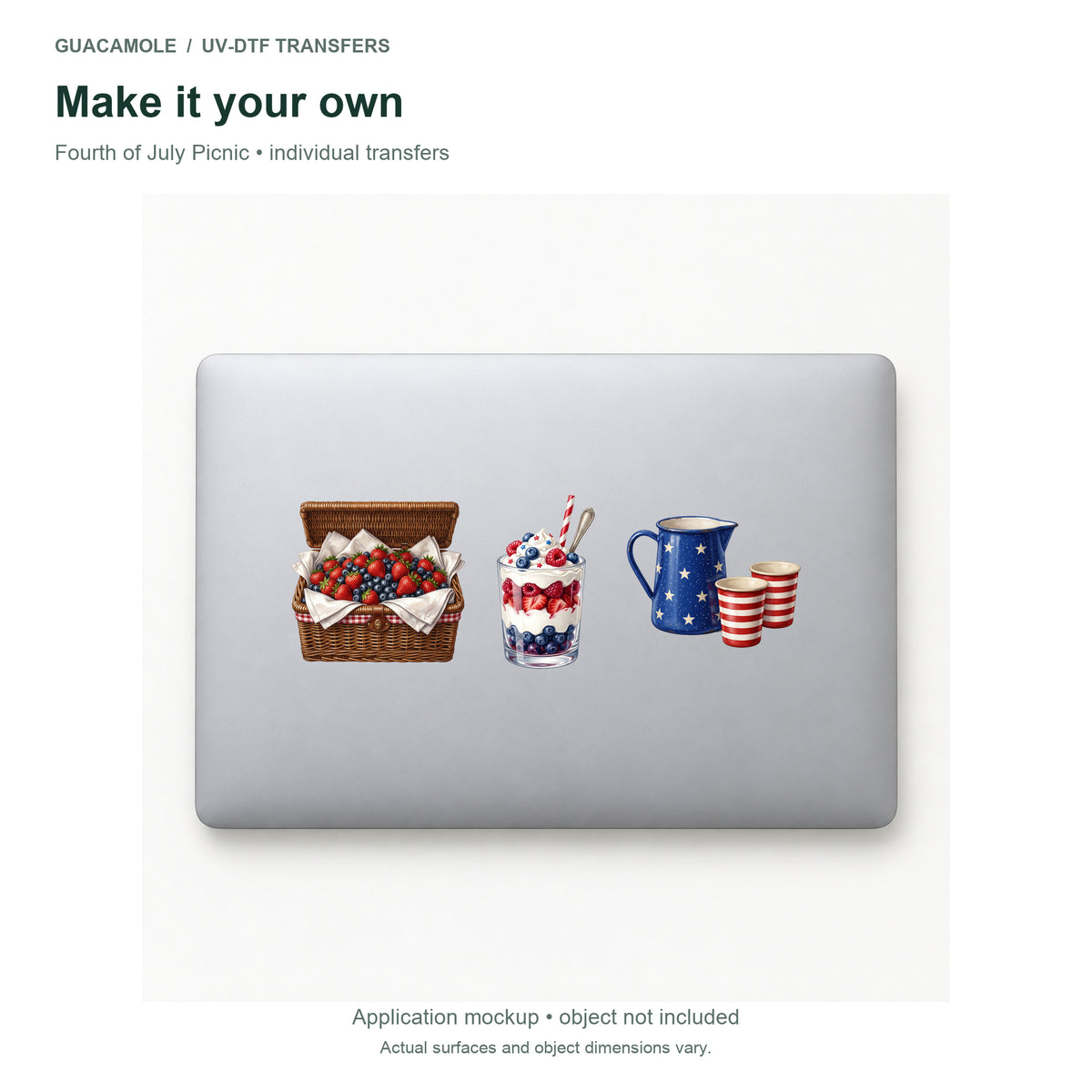 Fourth of July Picnic — Three designs on a laptop